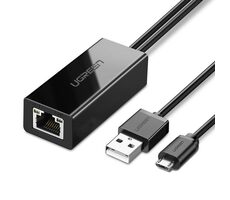 Ugreen Ethernetový adaptér pre TV Stick / 1m kábel / RJ45 / USB-A, micro USB / pre Chromecast a Micro TV Sticks