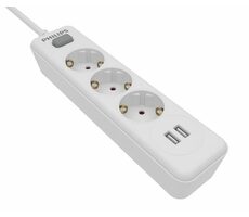 Philips SPN3140A/58 biela / Prepäťová ochrana / Schuko / 4 zásuvky / 2m