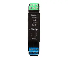 Shelly Pro 2PM šedá / Šikovný spínač s meraním spotreby / 2 kanály / BT 4.2 / WiFi