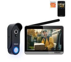 Evolveo DoorPhone W7 / Sada domáceho bezdrôtového videotelefónu s WiFi / monitor čierno-strieborná