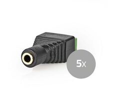 Nedis CCTV Security Connector čierno-zelená / 3cestná svorkovnica / 3.5mm Jack Zásuvka / Zásuvka