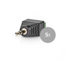 Nedis CCTV Security Connector čierno-zelená / 3cestná svorkovnica / 3.5 mm Jack Zástrčka / Zástrčka