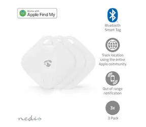 Nedis SmartLife Key Finder s podporou Apple Find My App 3 ks biela / 3x CR2032 batéria / Bluetooth 5.1 
