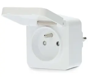 Nedis SmartLife Múdra Zásuvka biela / Wi-Fi / IP44 / Merač výkonu / 3680 W / Android & iOS