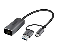 YENKEE YTC 013 USB C na Ethernet RJ-45 / Adaptér USB-C (M) - Ethernet (F) / 1000 Mb/s / 15 cm