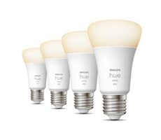 Rozbalené - Philips Hue A60 E27 9W 4 ks / múdra LED žiarovka / 806 lm / 2700 k / stmievateľná / rozbalené