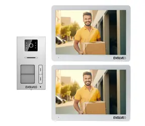 Evolveo DoorPhone 20-2W bielo-strieborná / 2 drôtový videotelefón s aplikáciou pre dve domácnosti / 32GB 