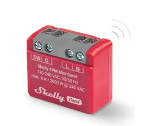 Shelly 1PM Mini chytré Wi-Fi relé s meraním spotreby (1 kanál) / Wi-Fi / Bluetooth / 8A
