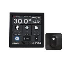 Shelly Wall Display WiFi/ Blu čierna + Blu H&T senzor čierna / Nástenný ovládač/displej + senzor teploty/vlhkosti