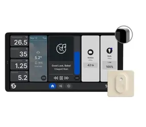 Shelly Wall Display X2 strieborná + Blu H&T / Inteligentný ovládací panel s Wi-Fi a Bluetooth + senzor teploty a vlhkosti