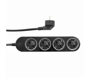 Shelly Power Strip 4 Gen4 Múdra predlžovačka s meraním spotreby čierna / 4X AC type F (Shucko) / 16A / WiFi / BT / Zigbe