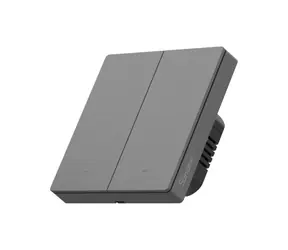 Sonoff SwitchMan Chytrý Nástenný Vypínač M5 Matter / 2-tlačidlá / 86 mm / tmavo šedá