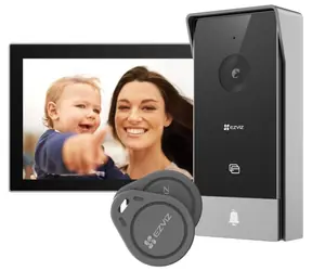 Ezviz HP5 Chytrý domáci interkom čierno-strieborná / Wi-Fi / FHD / dotykový monitor 7" / bezdrôtový zvonček / IP65