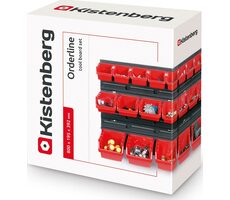 Kistenberg Závesný panel s boxami na náradie ORDERLINE červená / 28 boxov / 80 x 16.5 x 40 cm