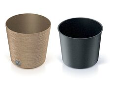 Prosperplast FÚRU ROUND LOW ECO WOOD 30 cm naturo / Kvetináč 