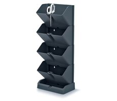 Prosperplast MINI CASCADE sada kvetináčov s nožnicami na bylinky antracit 