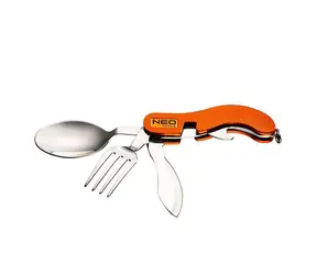 Neo Tools 63-027 / Multifunkčný nástroj 3v1 / hliník / 100mm / nôž / vidlička / lyžička