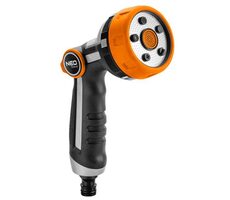 Neo Tools 15-708 oranžovo-čierna / pištoľový rozprašovač s reguláciou prúdu / 5 funkcií / ZAP/VYP palcom
