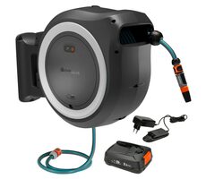 Gardena 18642-20 PowerRoll XL - sada 35 m biely / Akumulátorový nástenný box na hadicu / 13 mm
