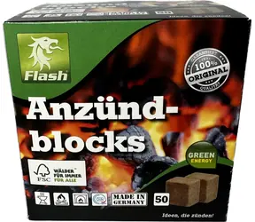 Flash Kocky na podpálenie WOOD & WAX 50ks XXL