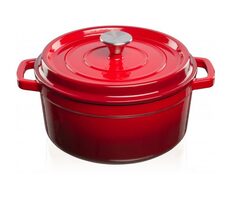 Grand feu Hrniec s vekom liatina/smalt 3,5l tmavo červený