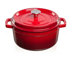 Grand feu Hrniec s vekom liatina/smalt 3,5l tmavo červený