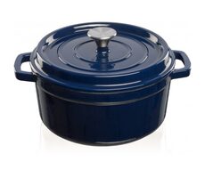 Grand feu Hrniec s vekom liatina/smalt 3,5l tmavomodrý