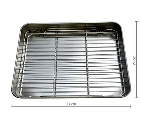 UG Grill Nerezový plech na pečenie s mriežkou 31x24x5cm veľ. SM s vyšším dnom