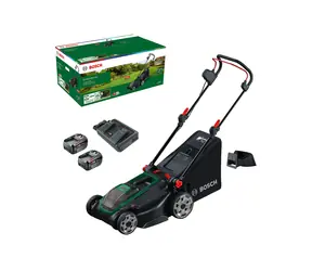 BOSCH Rotak 18V2-43 / Aku kosačka na trávu / 18V / Šírka záberu 43 cm / Kôš 50 L / 2x 4.0 Ah