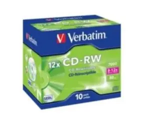 10ks CD-RW 700MB Verbatim 8-12× High Speed ??/ JewelCase
