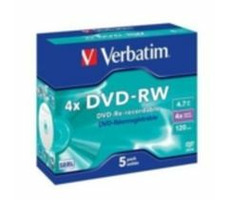 5ks DVD-RW 4,7 GB Verbatim 4X / JewelCase