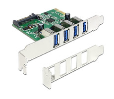 Delock PCI Express Karta / 4 x USB 3.0 / low profile