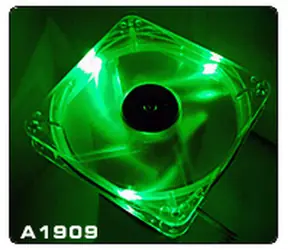 Thermaltake A1909 Thunderblade Green / Vetráčik 80x80x25mm / 21dB