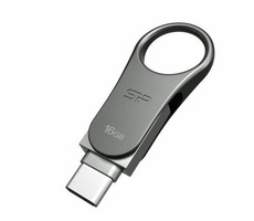 Silicon Power Mobile C80 Duálny USB flash disk 16GB / 16GB / USB-C / USB 3.0 / kovový