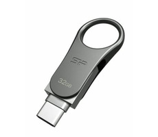 Silicon Power Mobile C80 Duálny USB flash disk 32GB / 32GB / USB-C / USB 3.0 / kovový