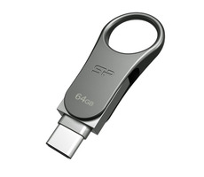 Silicon Power Mobile C80 / Duálny USB flash disk / 64GB / USB-C / USB 3.0 / kovový