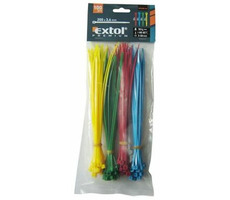 Extol sťahovacie pásky 3.6mm x 200mm / žltá, zelená, červená, modrá po 25ks / 100ks
