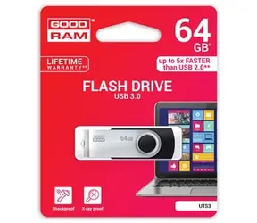 Goodram UTS3 64GB čierna / Flash disk / USB 3.0 / čítanie: 60MBs / zápis: 20MBs
