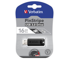 Verbatim PinStripe 16GB čierna / Flash disk / USB 3.0