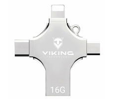 VIKING USB FLASH DISK 16GB 4v1 / LIGHTNING / USB-C / MICRO USB / USB-A