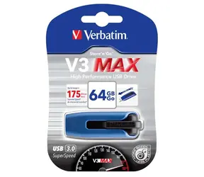 Verbatim Store 'n' Go V3 Max 64 GB modrá / Flash Disk / USB 3.0 / čítanie: 300MBs