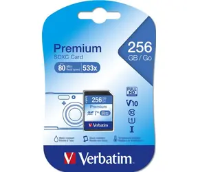 Verbatim SDXC 256 GB pamätová karta Premium U1 / Class U1 / UHS-I / R: 90 MBps / W: 10 MBps