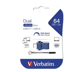 Verbatim Store 'n' Go OTG Dual Drive 64GB čierna / Flash Disk / USB 3.0 / microUSB adaptér