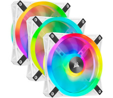 Corsair iCUE QL120 RGB PWM 120mm (3ks) biela / PWM / Lighting Node CORE / 120mm / 1500RPM / 26 dBA / RGB LED