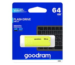 Goodram UME2 64GB žltá / Flash disk / USB 2.0 / čítanie: 20MBs / zápis: 5MBs