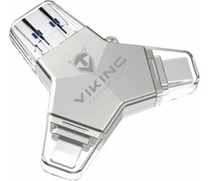 Viking USB FLASH DISK 128GB 4v1 strieborná / LIGHTNING / USB-C / MICRO USB / USB-A