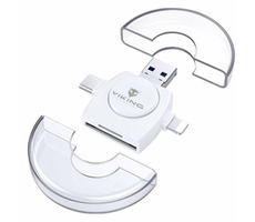 VIKING VR4V1W biela / externá čítačka pamäťových kariet 4V1 / USB 3.0