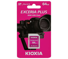 KIOXIA EXCERIA PLUS SDXC 64GB / Class 10 / UHS-I U3 / A1 / V30 / čítanie: 98MBs / zápis: 65MBs