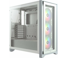 Corsair iCUE 4000X RGB biela / Mid-Tower / ATX / 1x USB 3.0 &amp; 1x USB-C / priehľadná bočnica