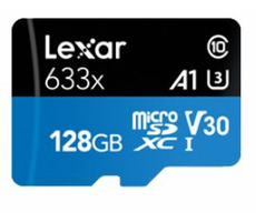 Lexar High-Performance 633x microSDXC 128GB + adaptér / čítanie: 100MBs / zápis: 45MBs / UHS-I / Class 10